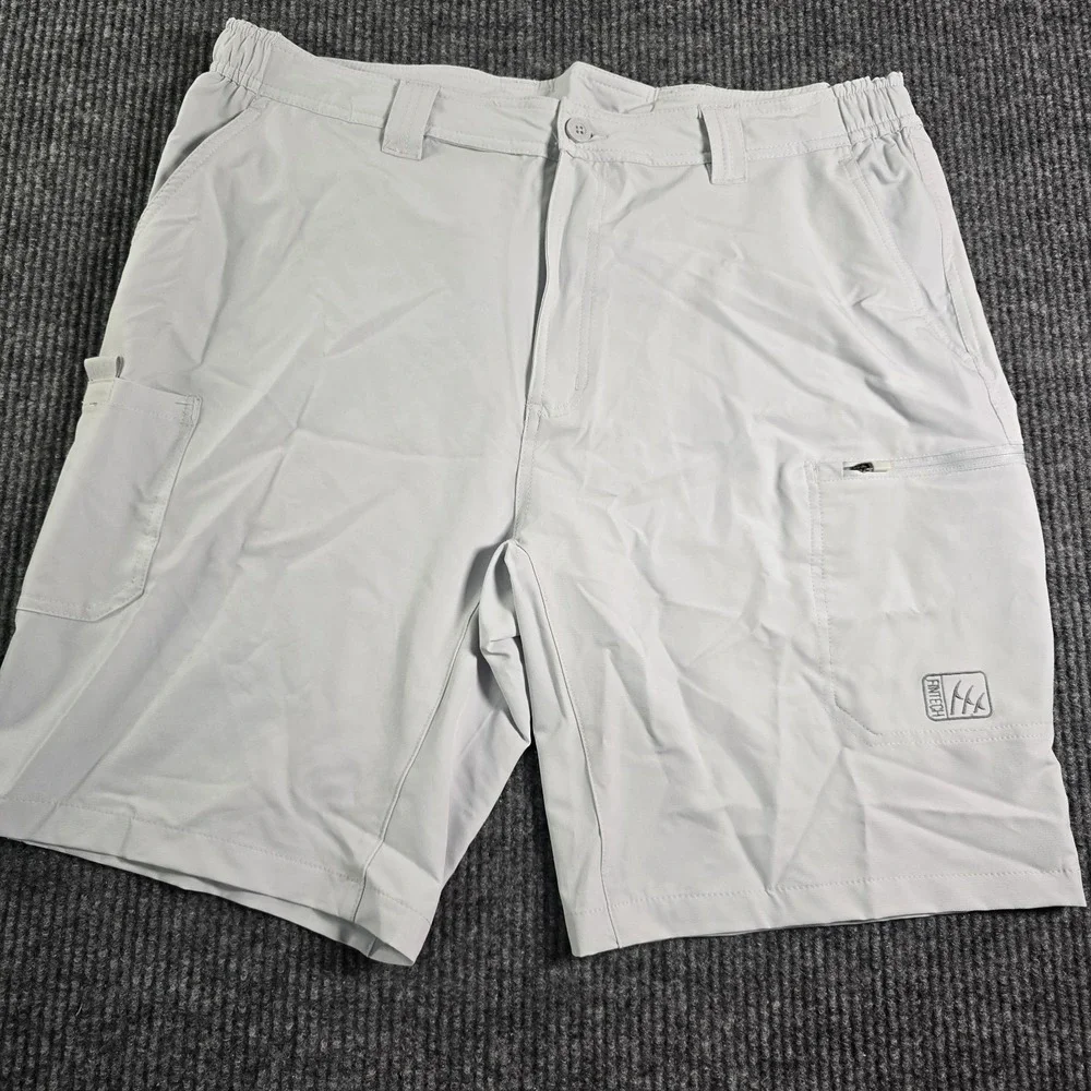 Fintech Submariner‎ Woven Shorts Mens XXL  Gray 4-Way Stretch Waistband Comfort